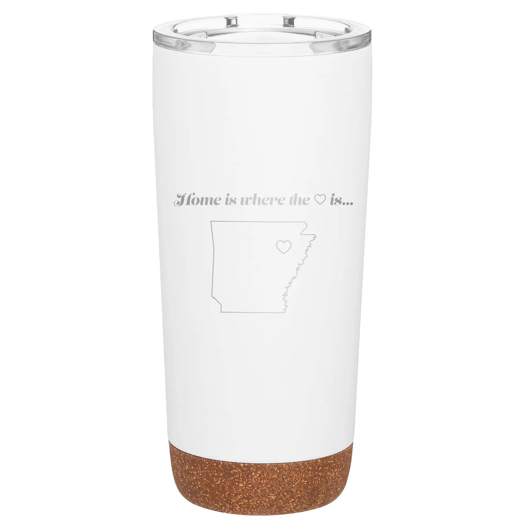 Arkansas Heart 20 oz Tumbler | White