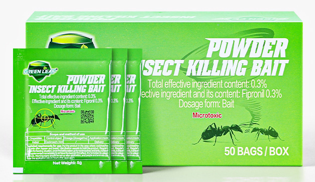 50 Sachets Ant & Roach Killer Powder – Green Leaf Killing Bait for Indoor Use