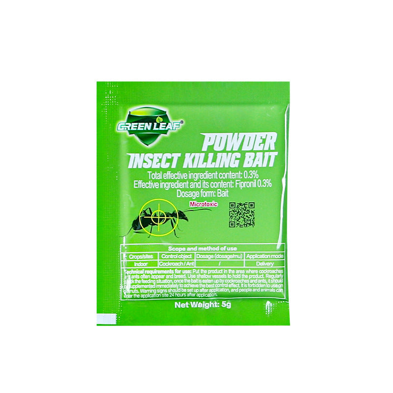 50 Sachets Ant & Roach Killer Powder – Green Leaf Killing Bait for Indoor Use